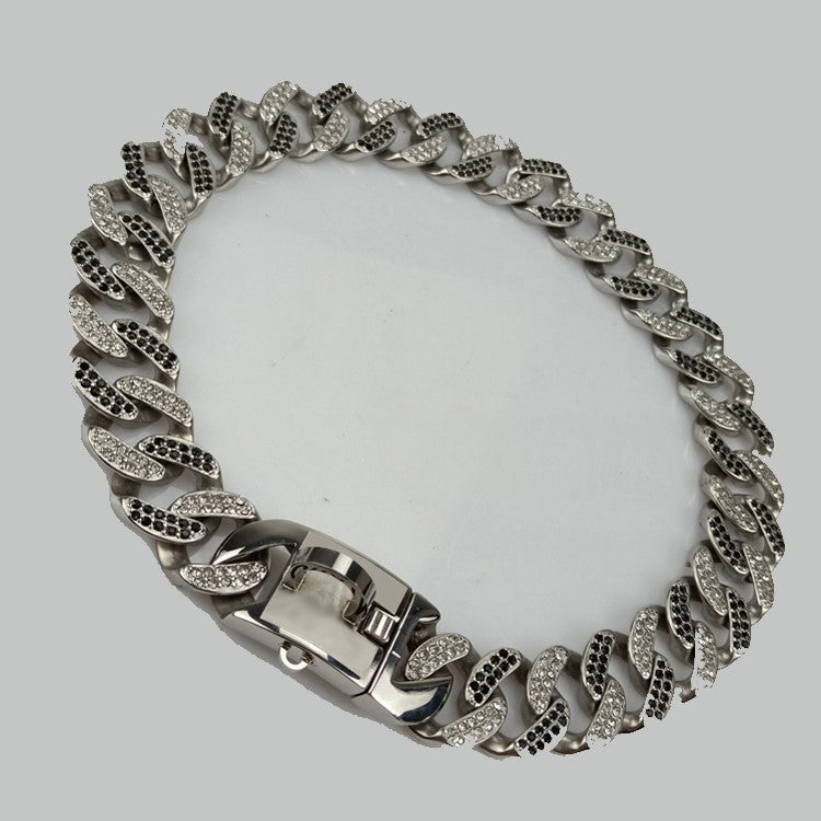 Iced Out Silver Cuban Chain Dog Collar